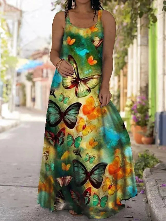 2024 Summer Fashion Loose Plus Size Maxi Boho Dress