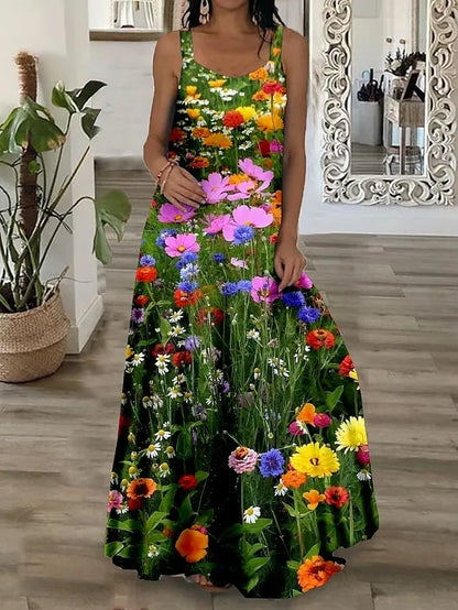 2024 Summer Fashion Loose Plus Size Maxi Boho Dress