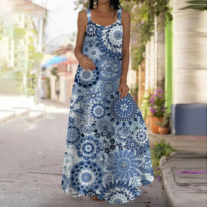 2024 Summer Fashion Loose Plus Size Maxi Boho Dress