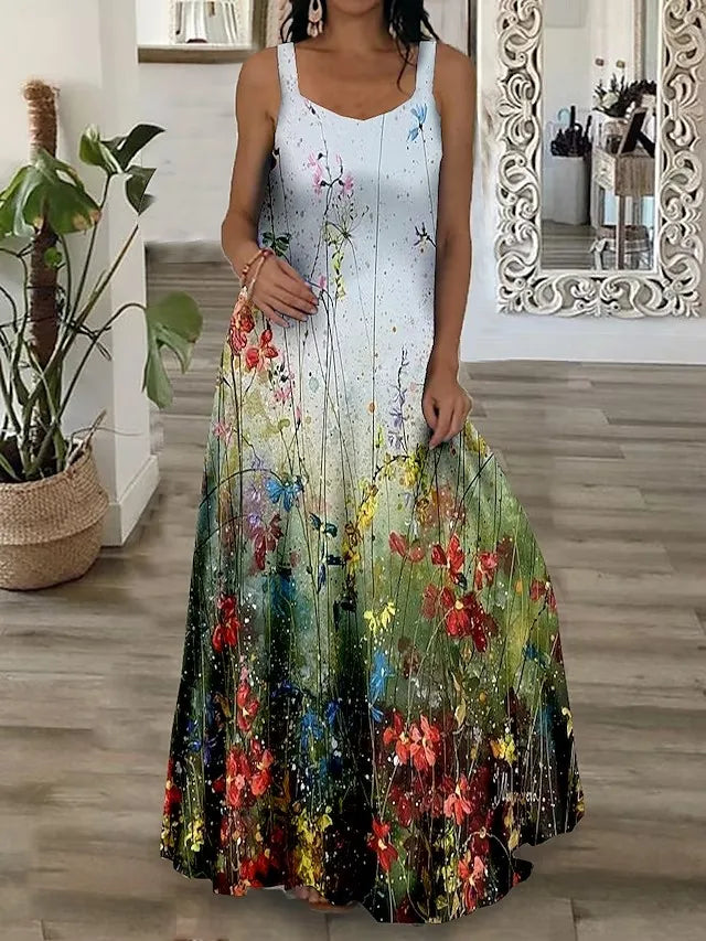 2024 Summer Fashion Loose Plus Size Maxi Boho Dress