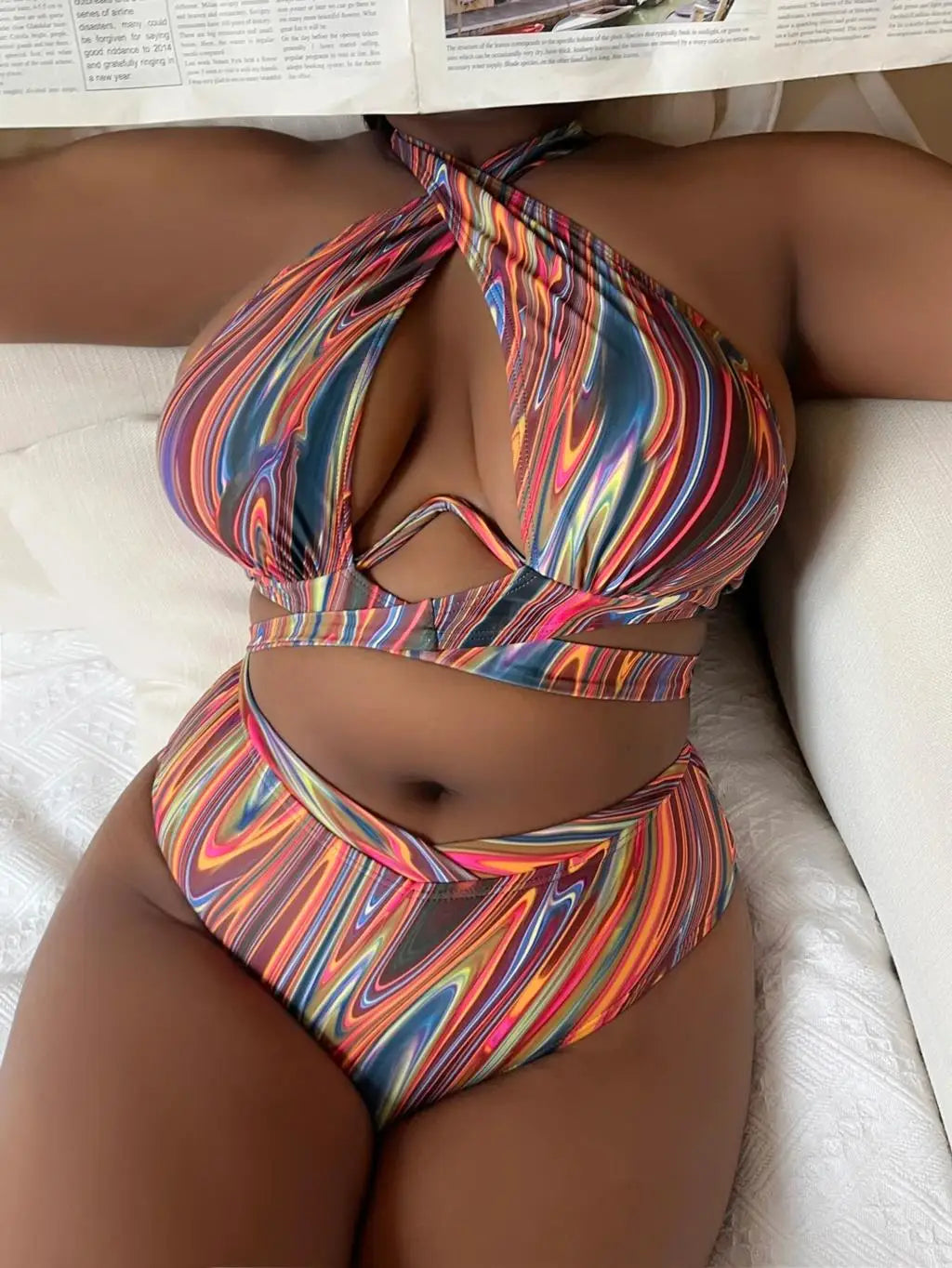 2024 Trendy High Wais Elegant Push Up Plus Size Swimsuits