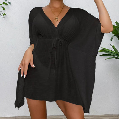 Sheer Swimsuit Skirt V Shape Mesh Cover Up Dresses Bikini Sets