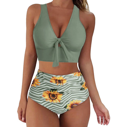 Push Up High Waist Two Pieces Bather Bathing Suit Bikini Sets