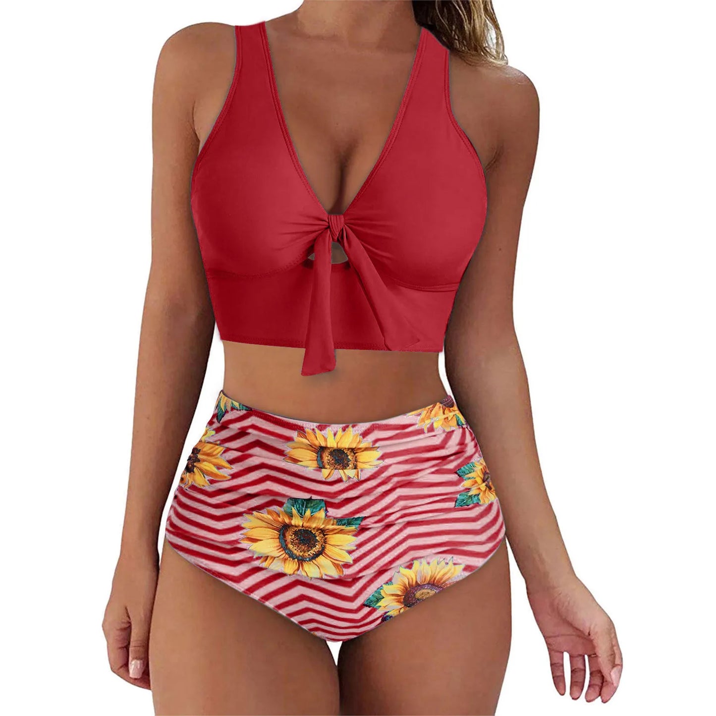 Push Up High Waist Two Pieces Bather Bathing Suit Bikini Sets