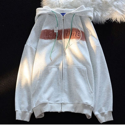 Letter Printing Loose Sports Casual Coat