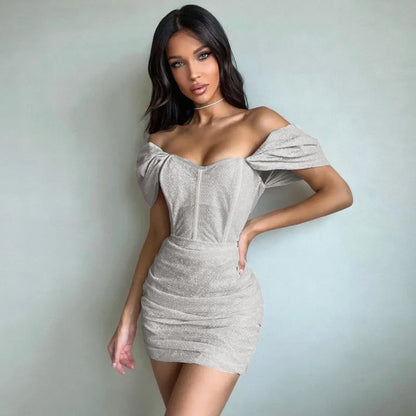 Sexy Slim Ruched Elegant Mini Dress