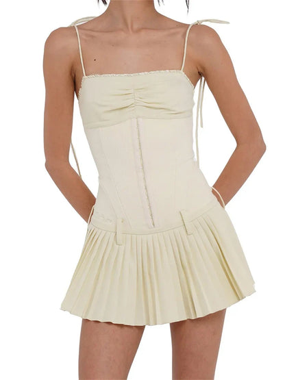 2024 Sleeveless Tie-up Strap Mini Dress