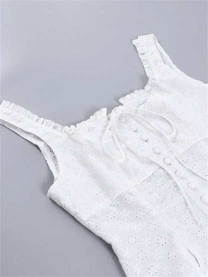 2024 Y2K Square Neck Bustiers Lace Patchwork Low Cut Front Buttons Up Fairycore Tank Crop Tops