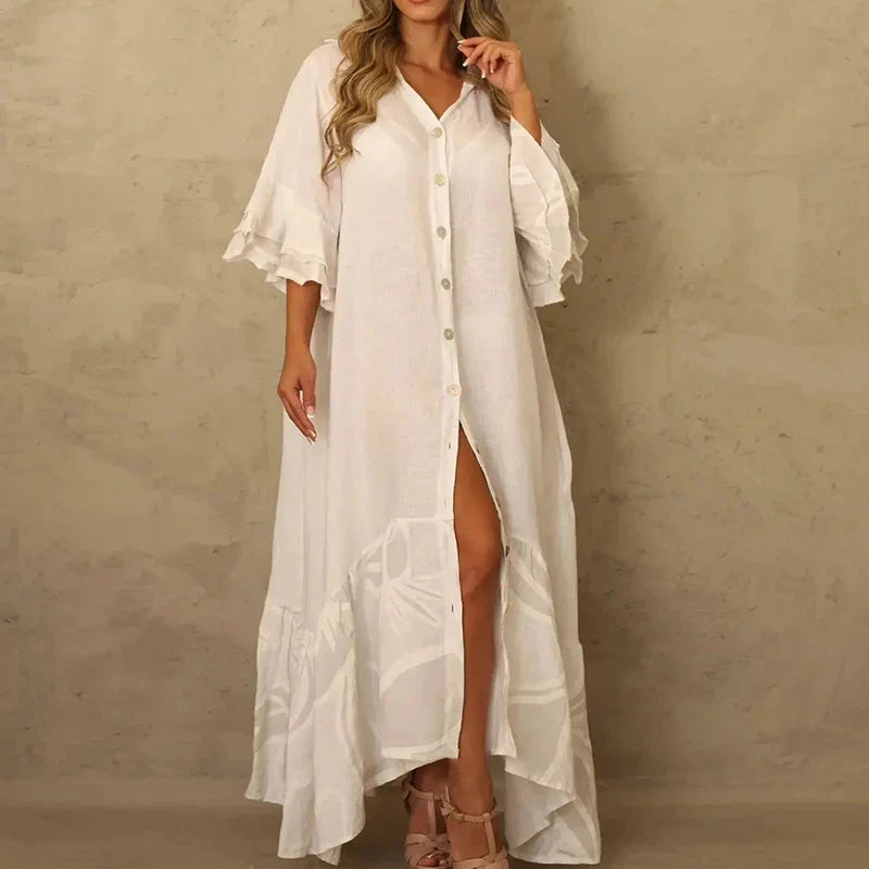 2024 Elegant Lantern Sleeve Fashion Sundress Maxi Boho Dress