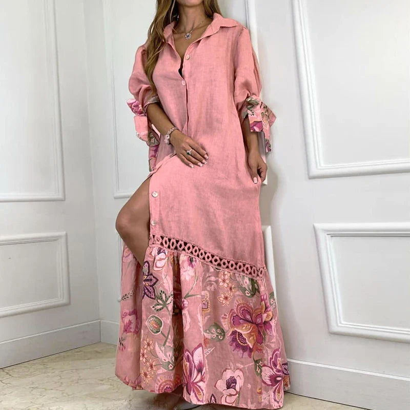 2024 Elegant Lantern Sleeve Fashion Sundress Maxi Boho Dress