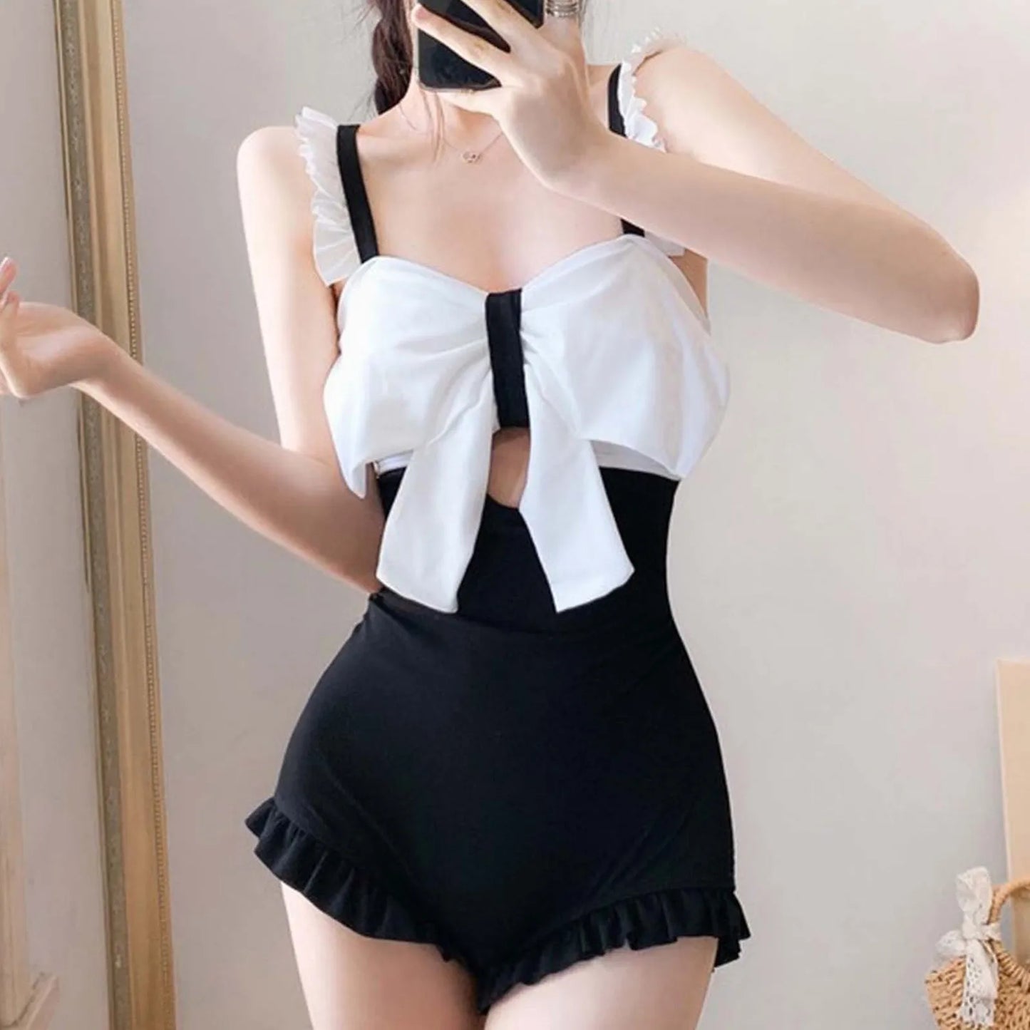 Fashion Swimsuit For Women High Waist Slimming Cute Girls Swimwear Bikini Sets