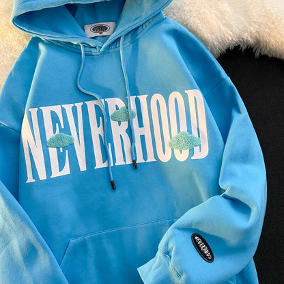 Flocking Embroidered Printed Hoodie