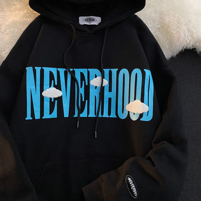 Flocking Embroidered Printed Hoodie