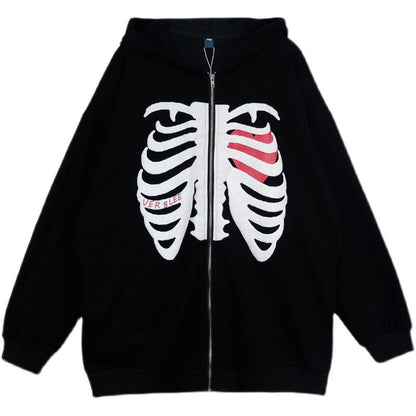 Gothic Skeleton Print Hoodies