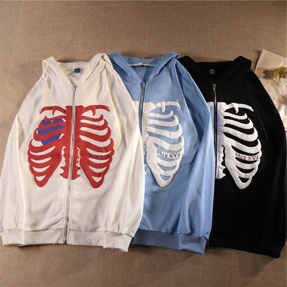 Gothic Skeleton Print Hoodies