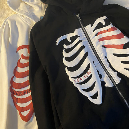 Gothic Skeleton Print Hoodies