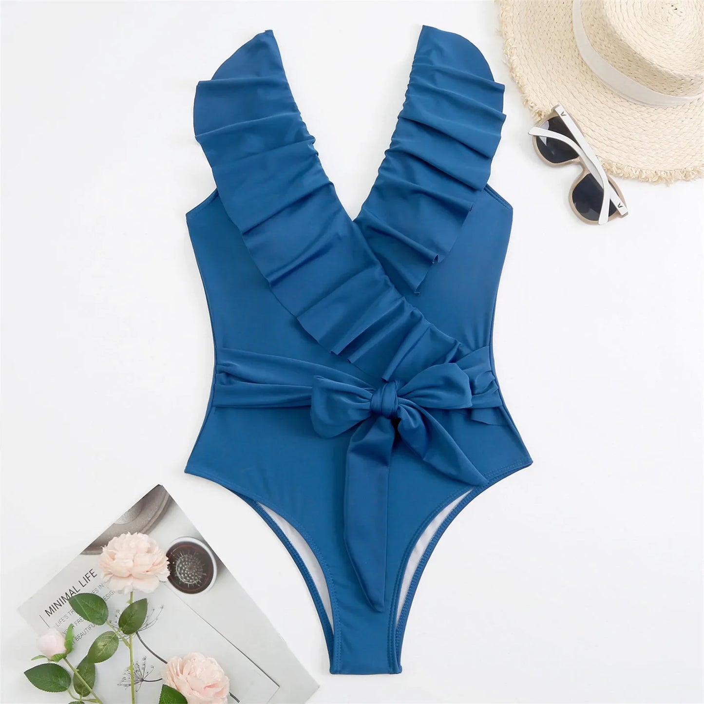 Hot Summer Ruffles Backless Monokini Bandage Bikini Sets