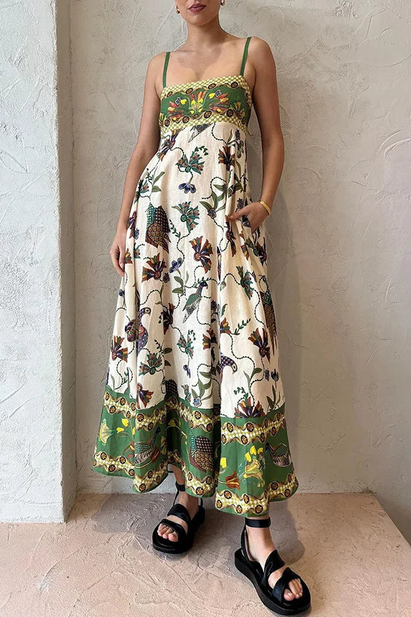 2024 Floral Sleeveless Tube Top Maxi Boho Dress