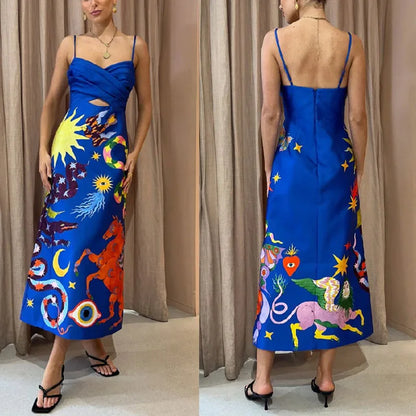 2024 Floral Sleeveless Tube Top Maxi Boho Dress