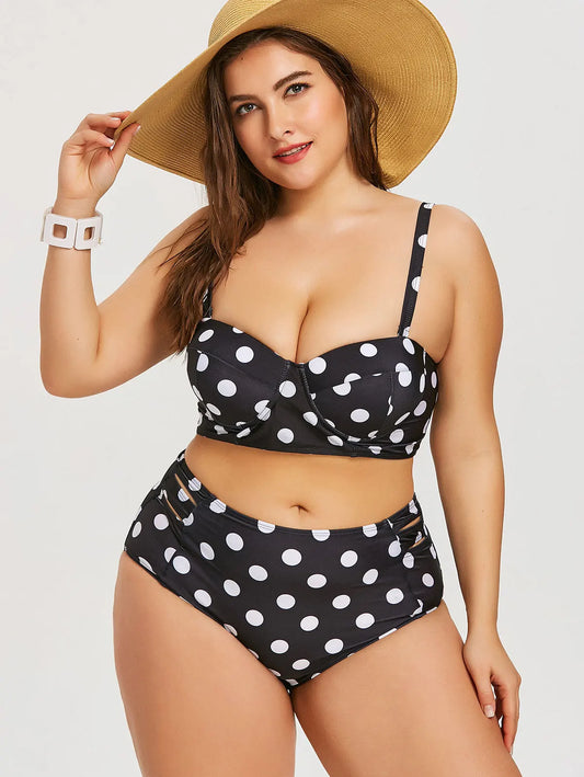 2024 Fashionable High Waist Striking Push Up Plus Size Swimsuits