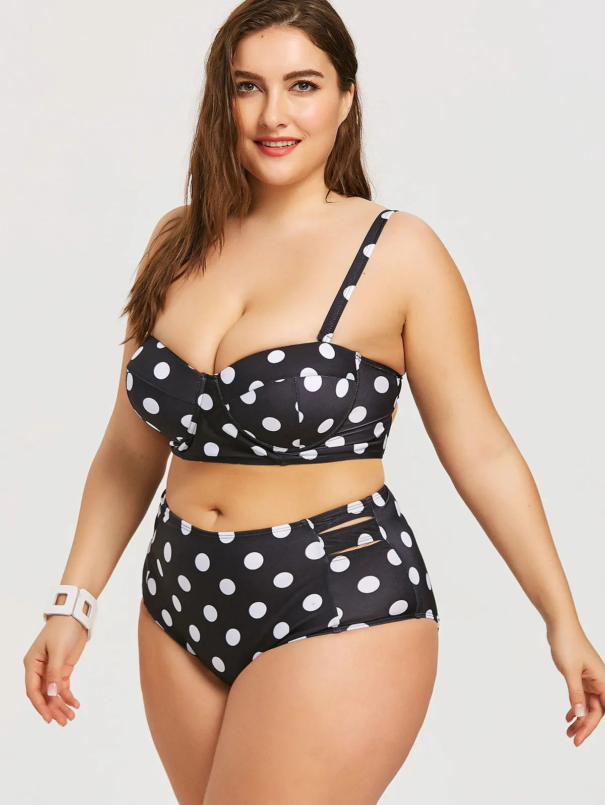 2024 Fashionable High Waist Striking Push Up Plus Size Swimsuits