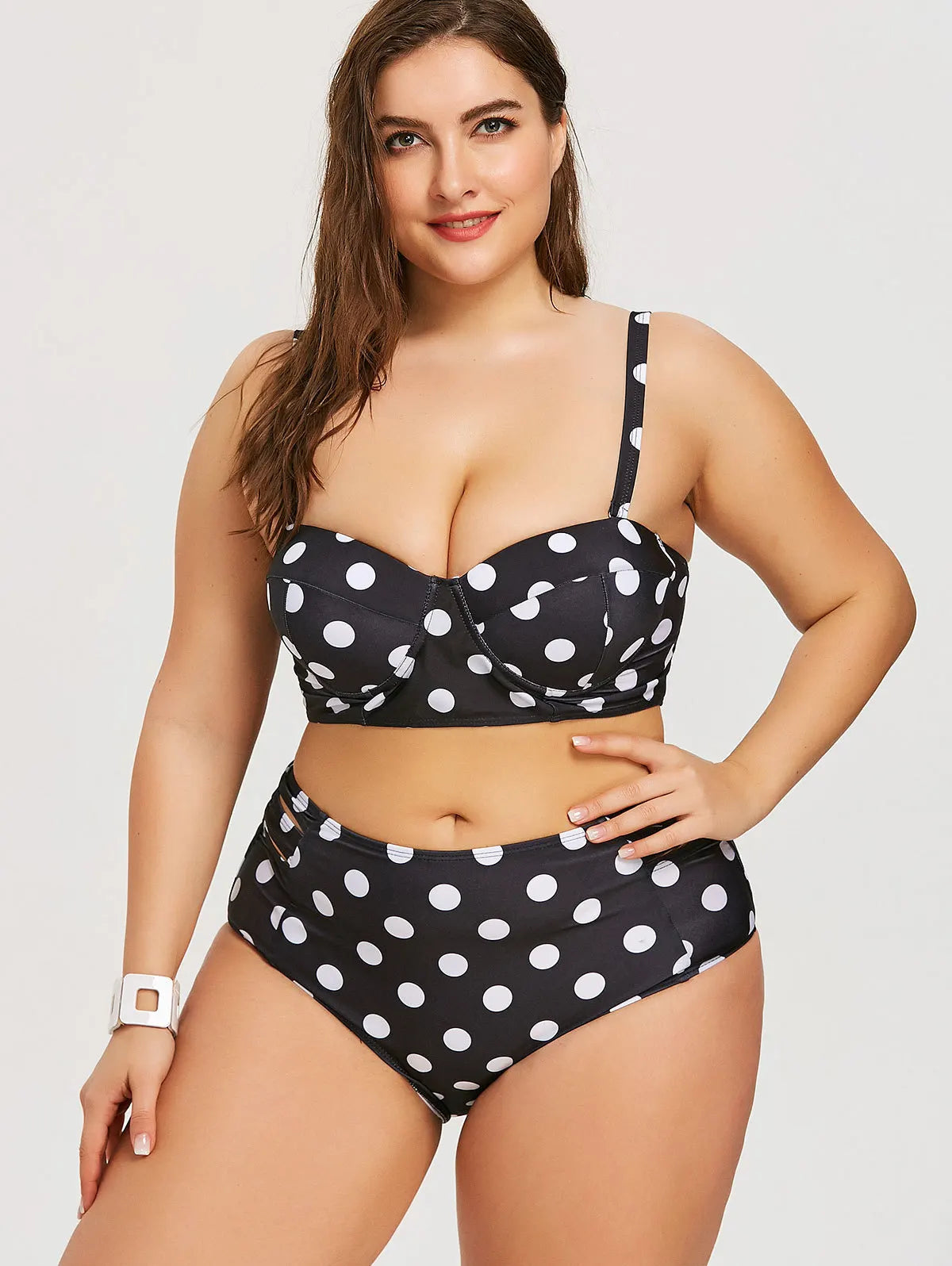 2024 Fashionable High Waist Striking Push Up Plus Size Swimsuits