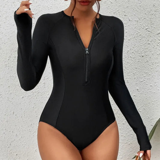 2024 Long Sleeve Sports Closed Basic Swimsuits