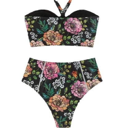 New Printed Beach Halter Fashion Sexy Bikini Sets