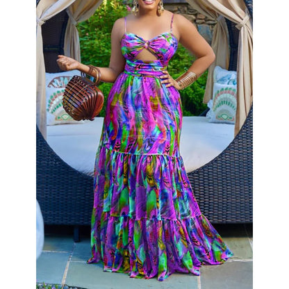 2024 Beach Vacation Sexy Fashion Leisure Maxi Boho Dress