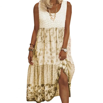 2024 Casual A-Line Crewneck Women Summer Boho Dress