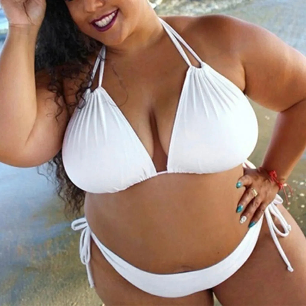 2024 Flattering High Cut Sexy Lace Up Plus Size Swimsuits