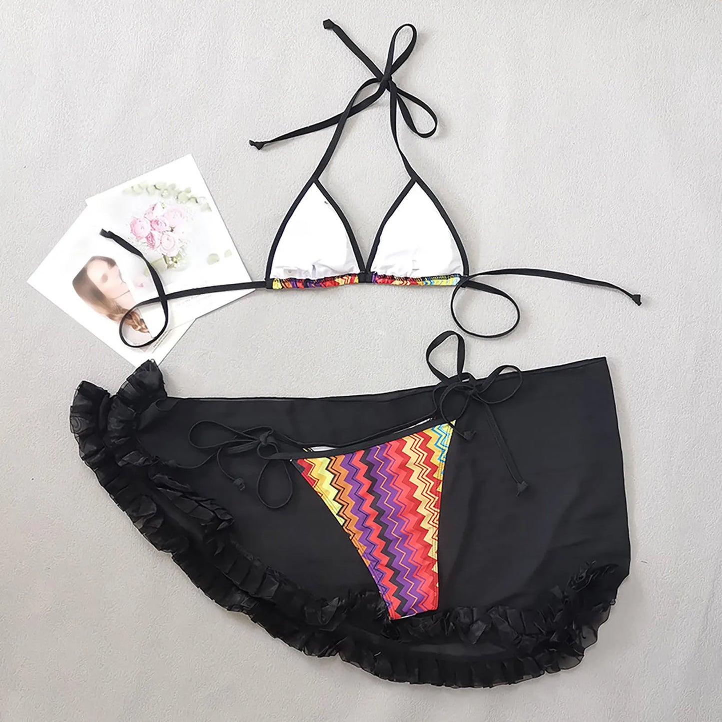 Push Up Sexy New Beach Yarn Skirt Three Piece Bikini Sets