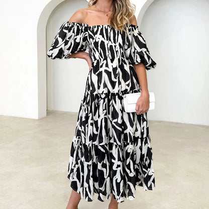 2024 Sexy Floral Printed A-Line Maxi Boho Dress