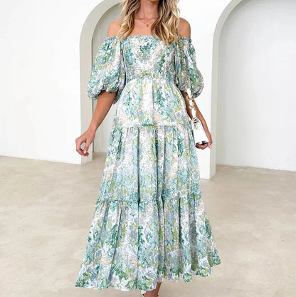 2024 Sexy Floral Printed A-Line Maxi Boho Dress