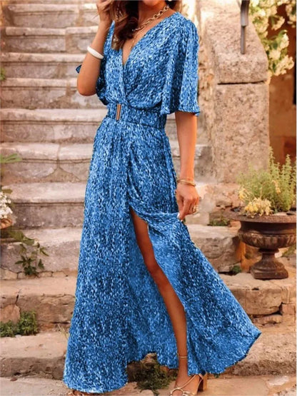 2024 Summer Sexy Short Sleeve Party Long Boho Dress