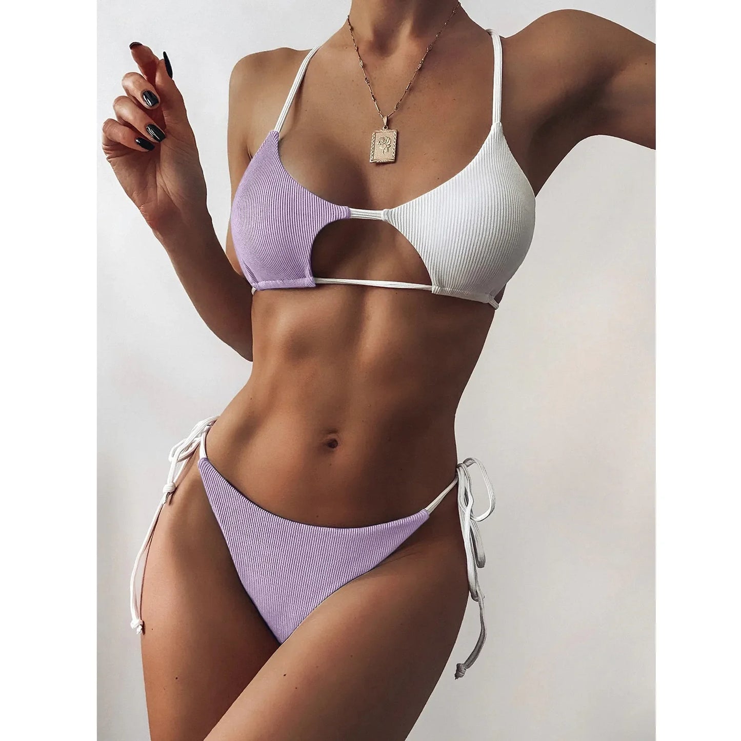 String Bikini Sexy Push Up High Cut Halter Bikini Sets