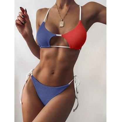 String Bikini Sexy Push Up High Cut Halter Bikini Sets