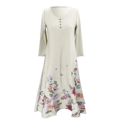 2024 Summer Floral Print Long Sleeve Maxi Boho Dress