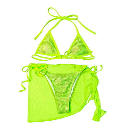 Funny Fashion Back Tie Female Swimming Bathing Beachwear Bikini Sets