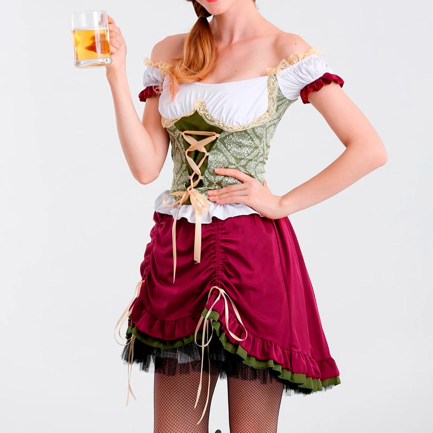 Traditional Oktoberfest Dirndl German Austrian Peasant Beer Wench Maid Costume Bavarian Halloween Dress