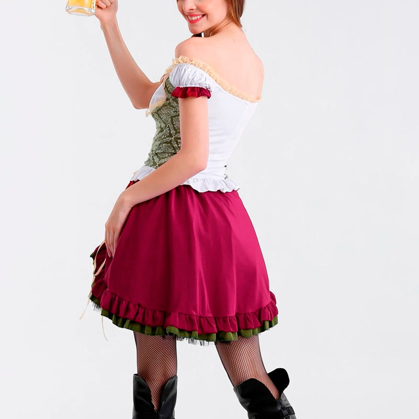 Traditional Oktoberfest Dirndl German Austrian Peasant Beer Wench Maid Costume Bavarian Halloween Dress