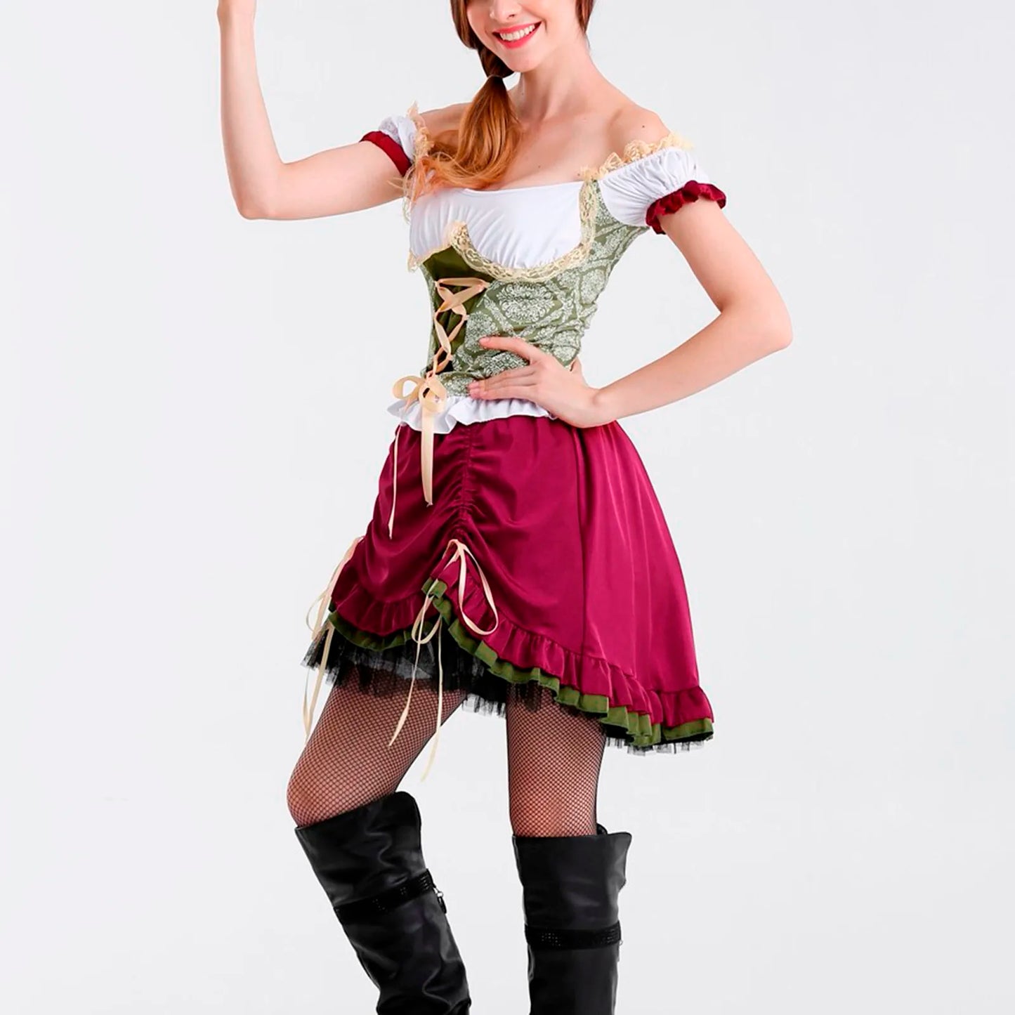 Traditional Oktoberfest Dirndl German Austrian Peasant Beer Wench Maid Costume Bavarian Halloween Dress