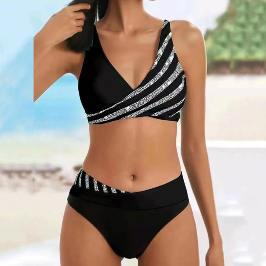 High Waisted Printed Tankini Sexy Pool Beach Bikini Sets