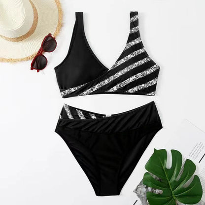 High Waisted Printed Tankini Sexy Pool Beach Bikini Sets