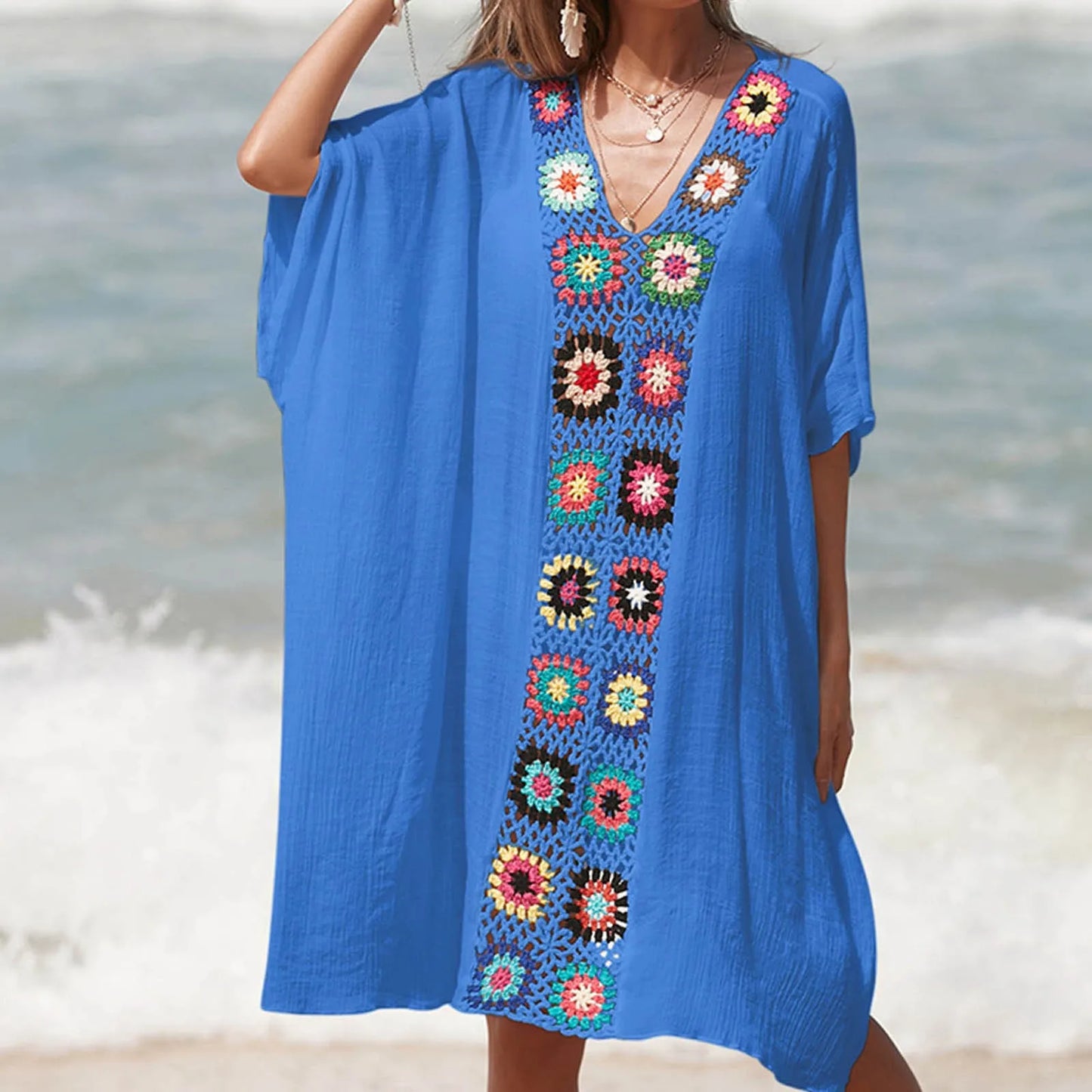 Women Beach Dress Tunic Cover Up White Outfits Beachwear Bikini Sets