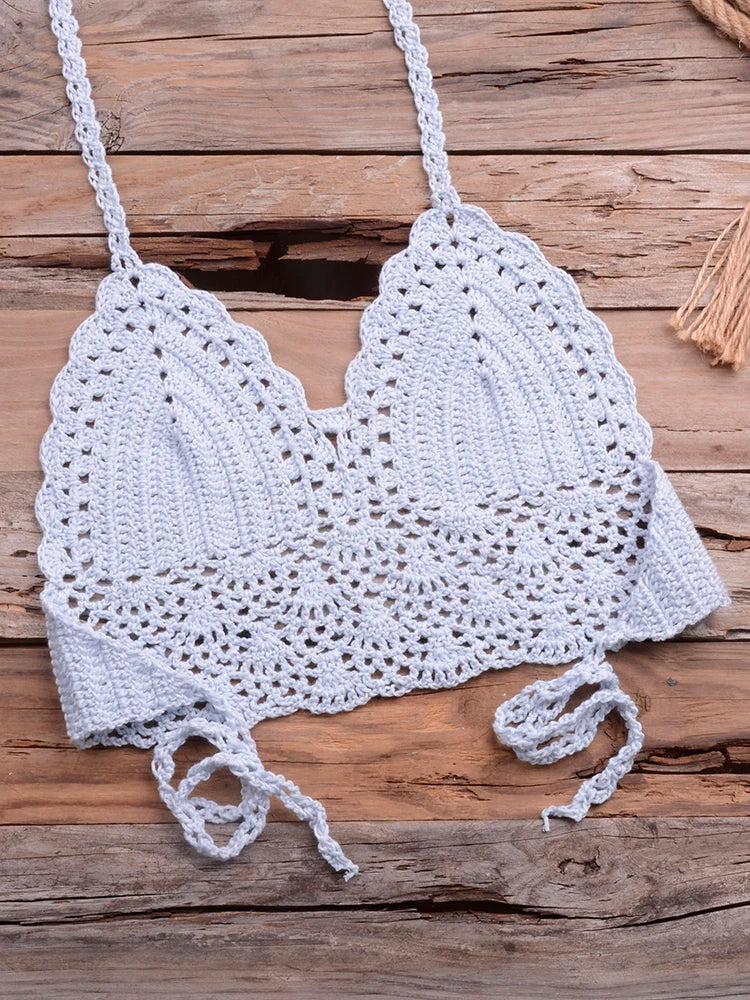 2024 Brazilian Knitted Shells Tassel Crochet Basic Swimsuits