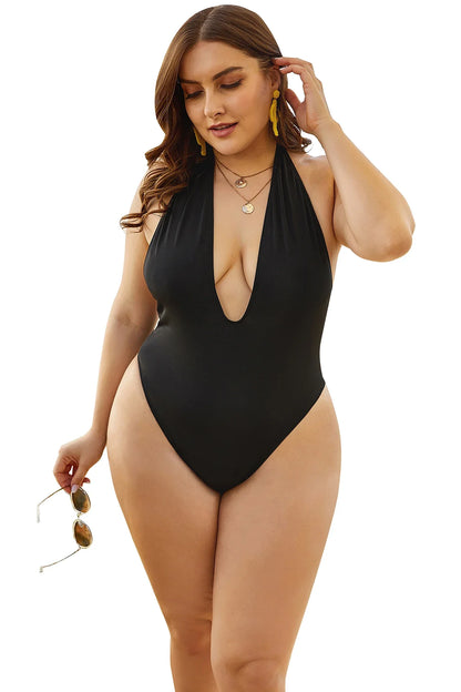 2024 Sexy Fat-Friendly Stylish Black Plus Size Swimsuits