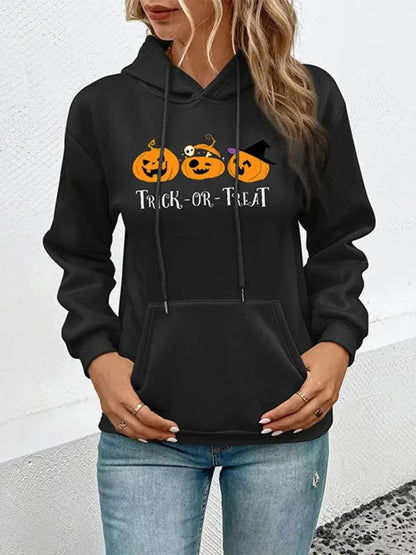 Halloween Pumpkin Print Casual Ladies Sweatshirt