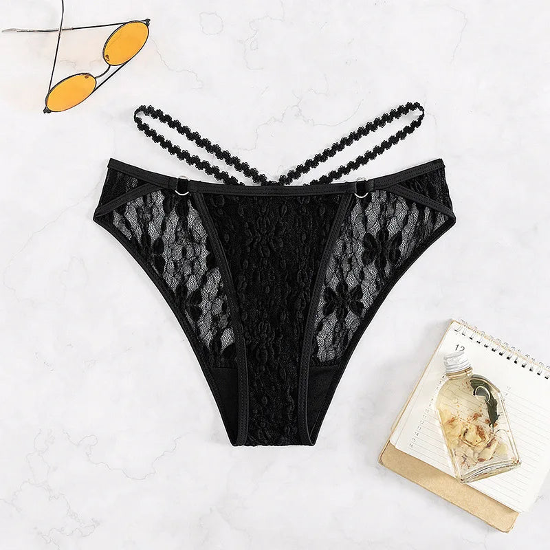 Perspective Cross Sexy Black Lace Micro Bikini Sets