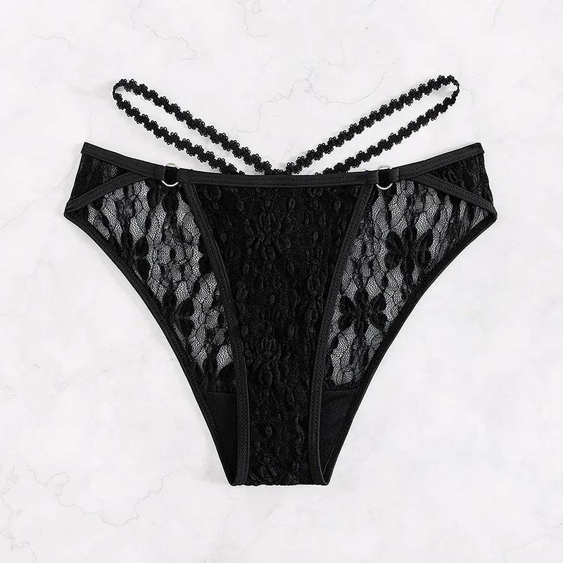 Perspective Cross Sexy Black Lace Micro Bikini Sets